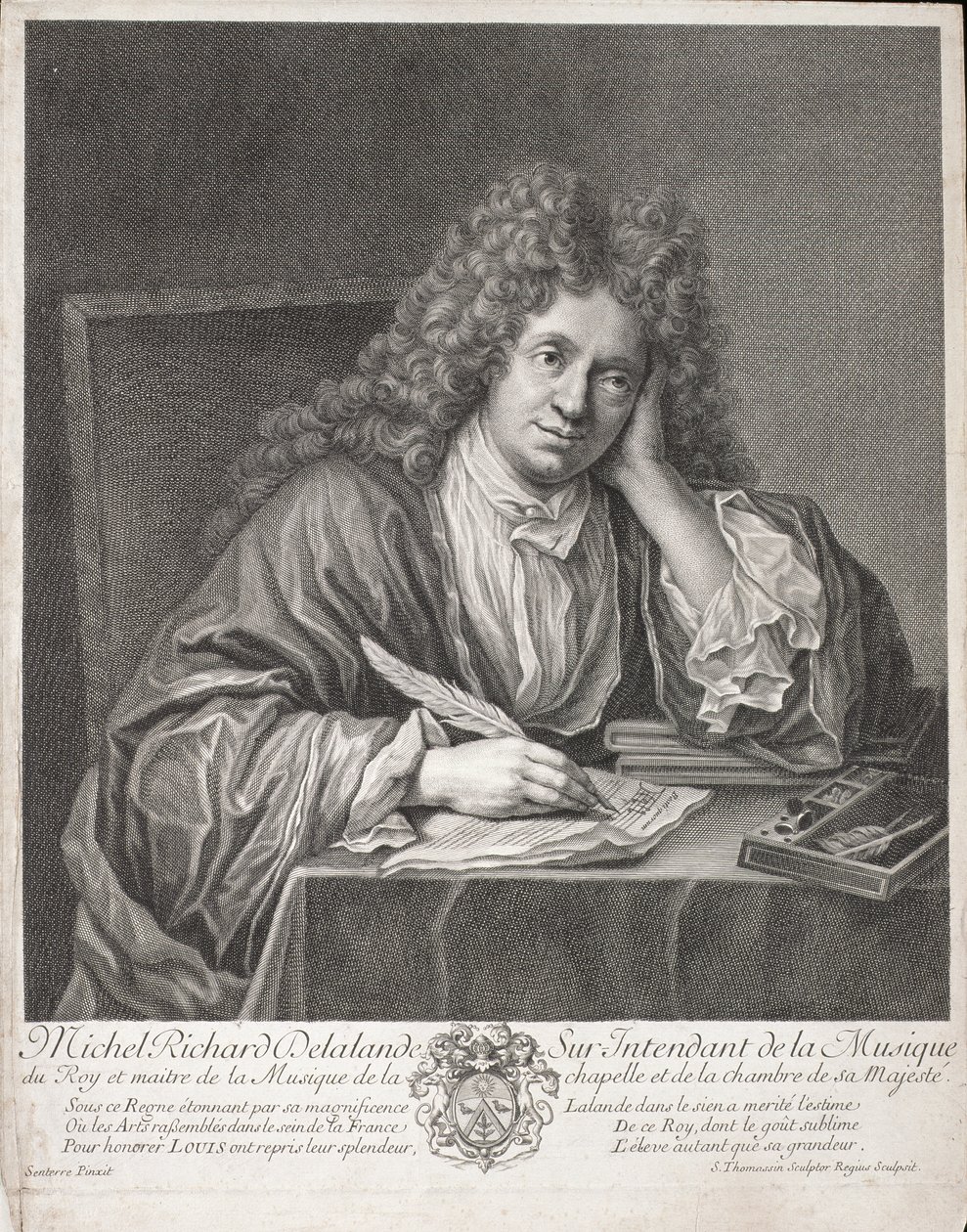 Michel Richard Delalande (1657-1726), Simon Thomassinin (1655-1733) kaiverrus tekijältä Jean Baptiste Santerre