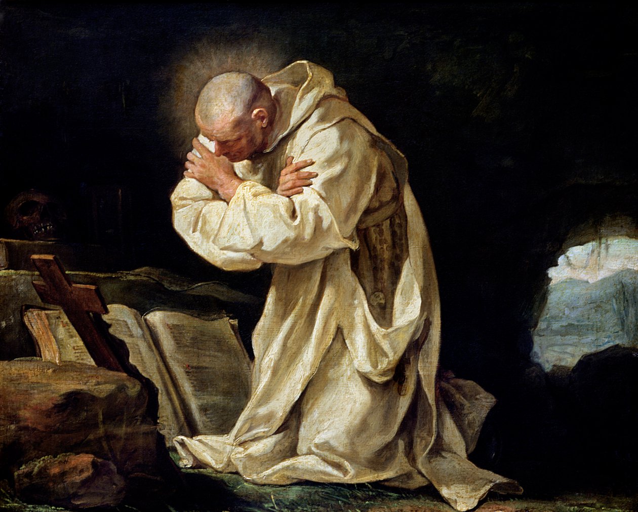 St. Bruno (1030-1101) Rukoilee autiomaassa, 1763 tekijältä Jean Bernard Restout