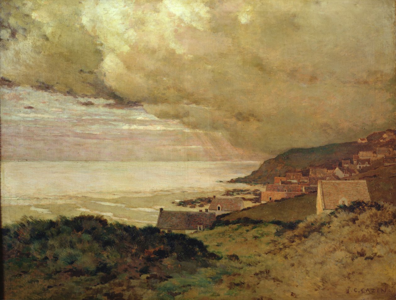 Myrsky, Enquihen, Pas-de-Calais, 1876 tekijältä Jean Charles Cazin