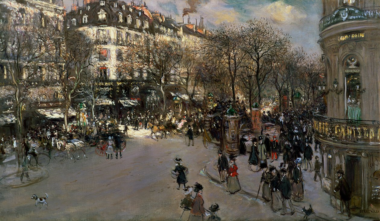 Boulevard des Italiens, noin 1900 tekijältä Jean Francois Raffaelli