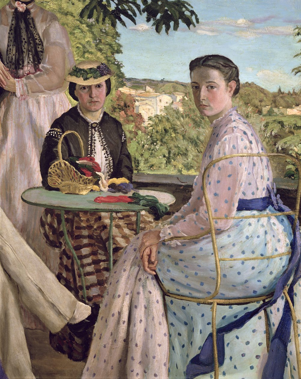 Sukukokous, yksityiskohta kahdesta naisesta, 1867 tekijältä Jean Frederic Bazille