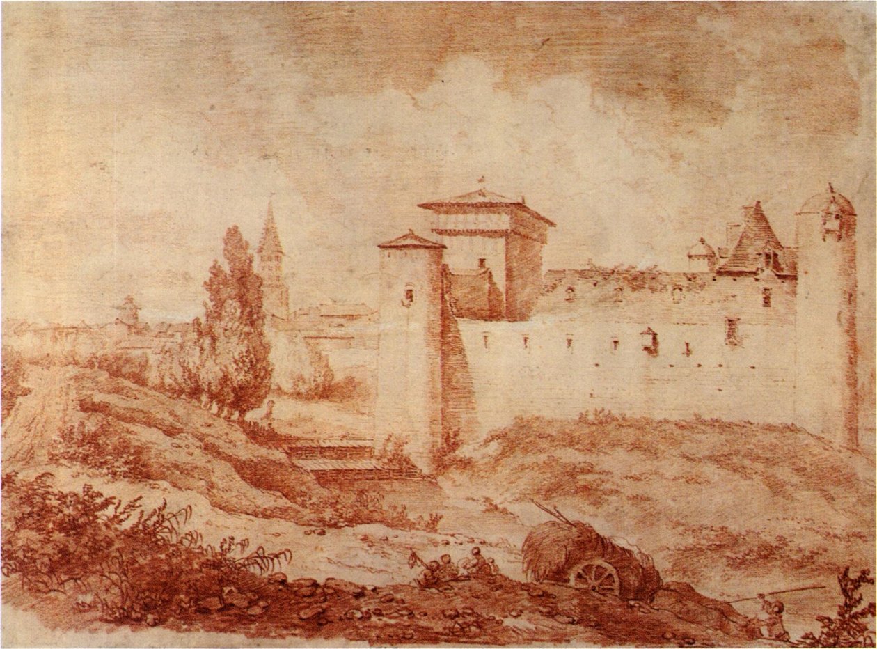 Nègrepelisse -linna lähellä Montaubania tekijältä Jean Honore Fragonard