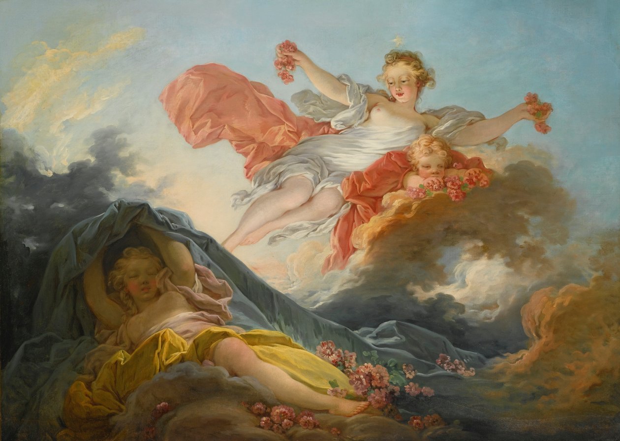 Jumalatar Aurora voittaa yön tekijältä Jean Honore Fragonard