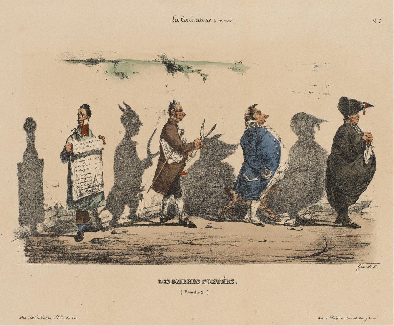 Karikatyyri; Varjot, nro 5 tekijältä Jean Ignace Isidore Gérard