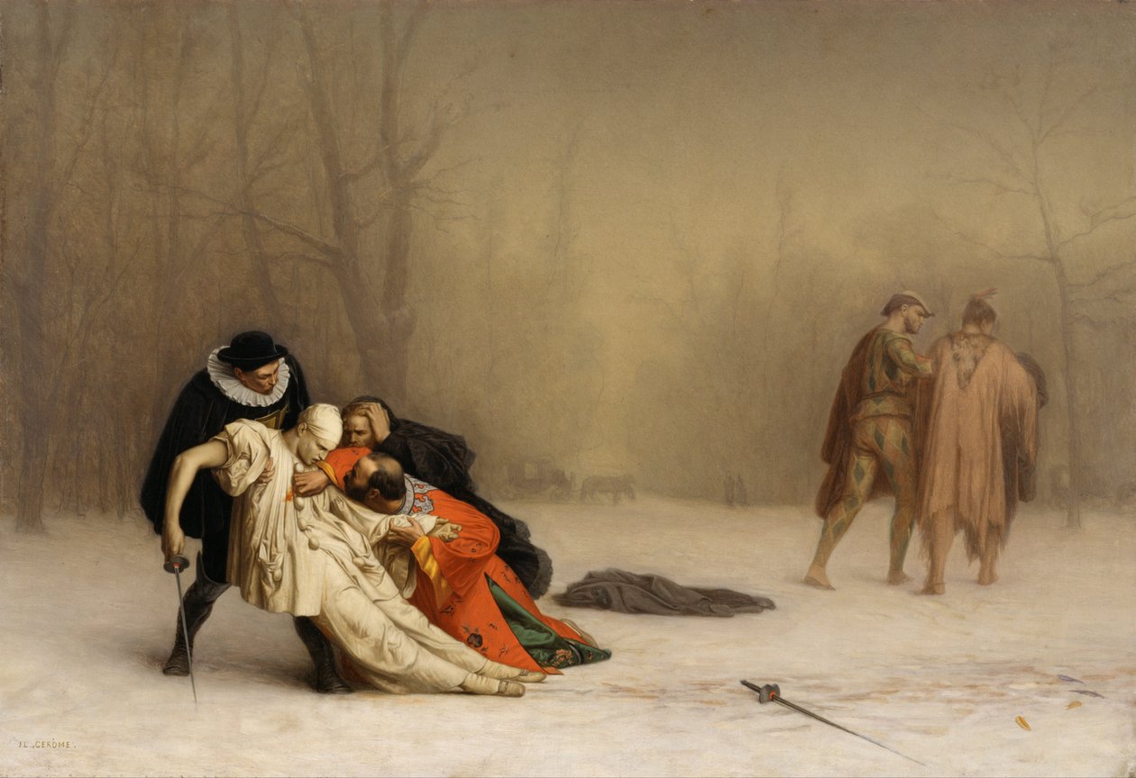 Kaksintaistelu naamioinnin jälkeen tekijältä Jean Leon Gerome