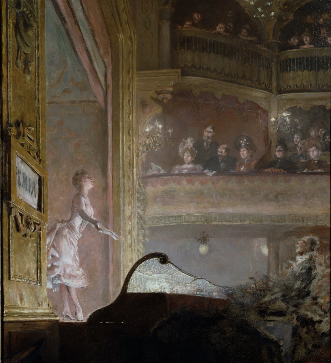 Laulaja vaaleanpunaisessa, noin 1895 tekijältä Jean Louis Forain