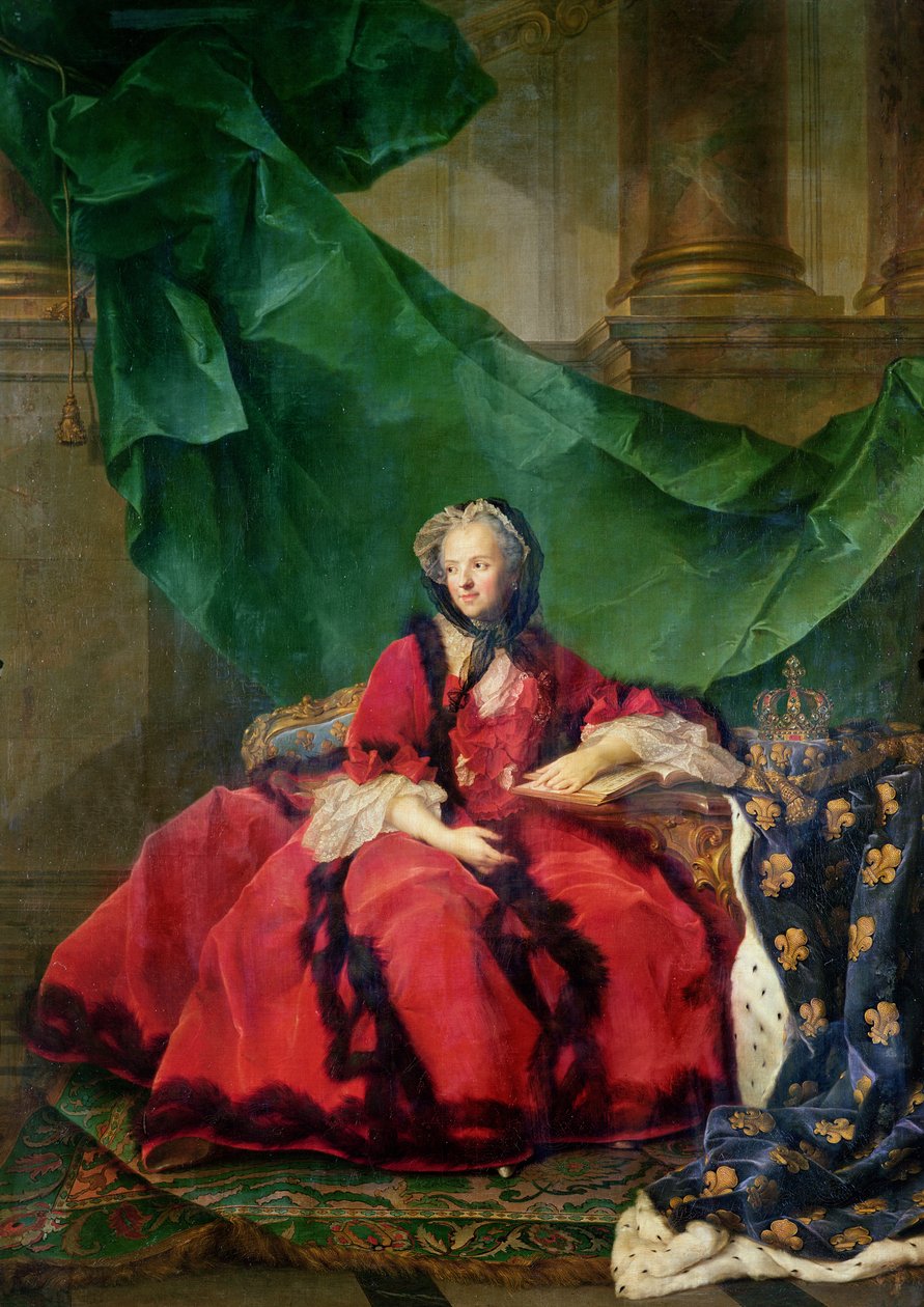 Muotokuva Maria Leszczynskasta (1703-68) arkipukeutuneena. tekijältä Jean Marc Nattier