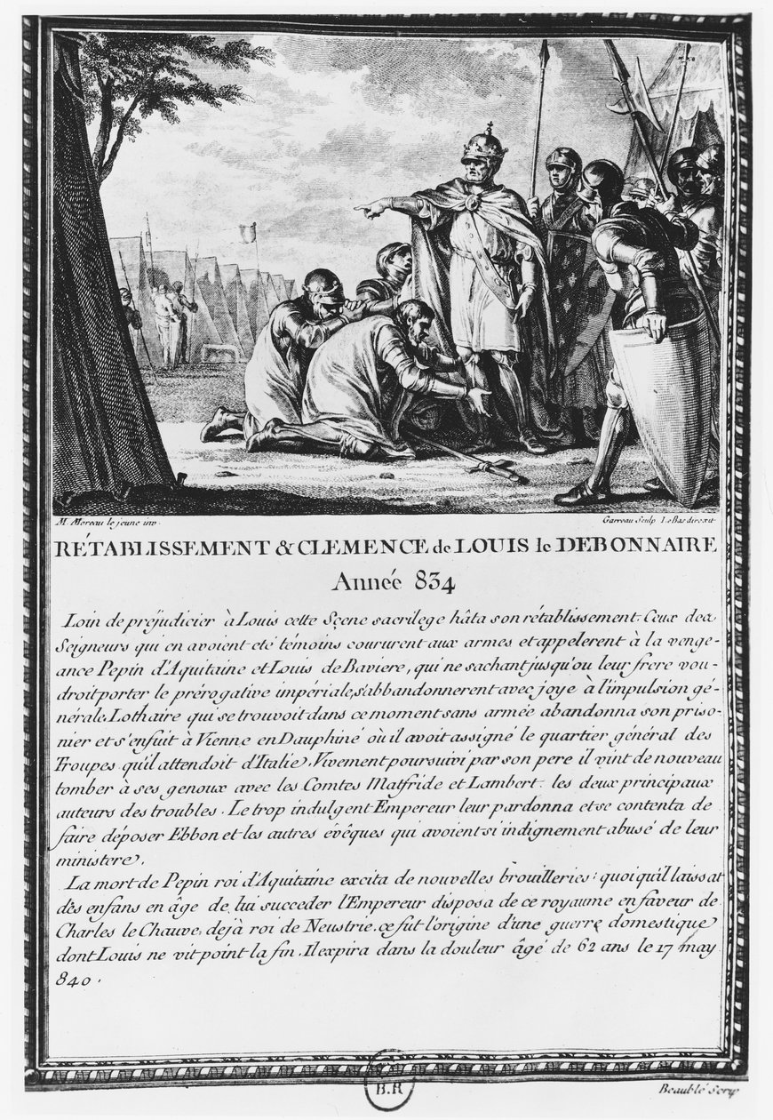 Ludvig I, hurskas tai debonaire tekijältä Jean Michel the Younger Moreau