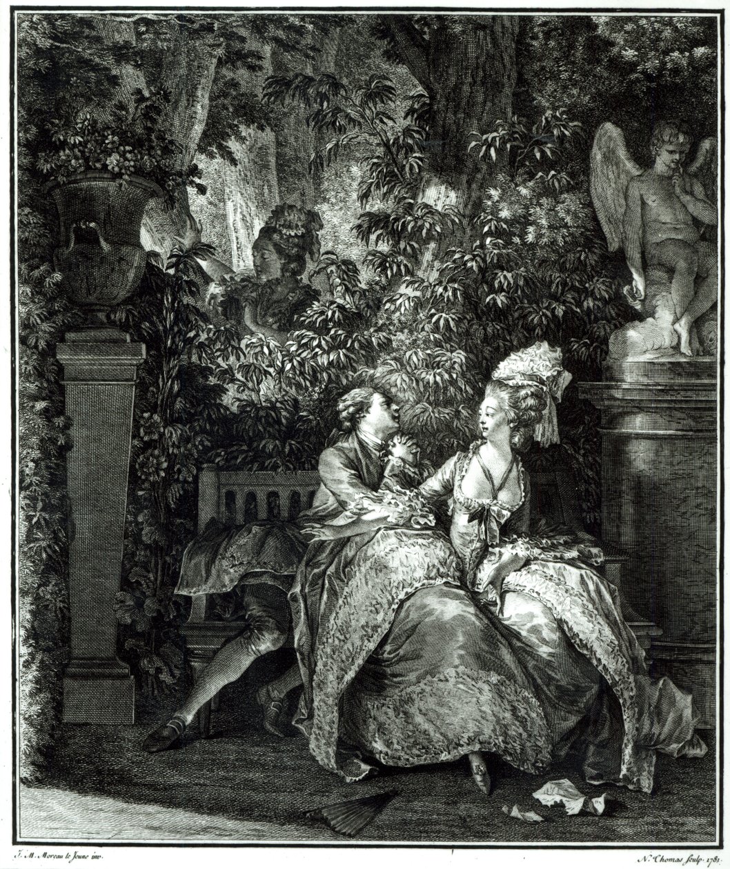 Kyllä tai ei 1781, kaiverrus N. Thomas tekijältä Jean Michel the Younger Moreau