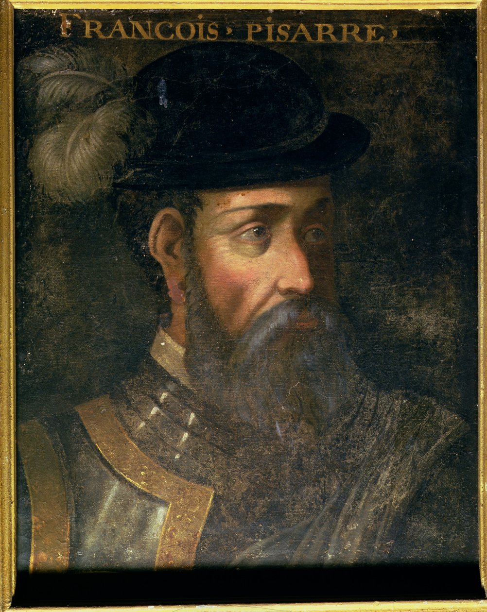 Muotokuva Francisco Pizarrosta (n. 1478-1541), espanjalainen Perun valloittaja tekijältä Jean Laurent Mosnier