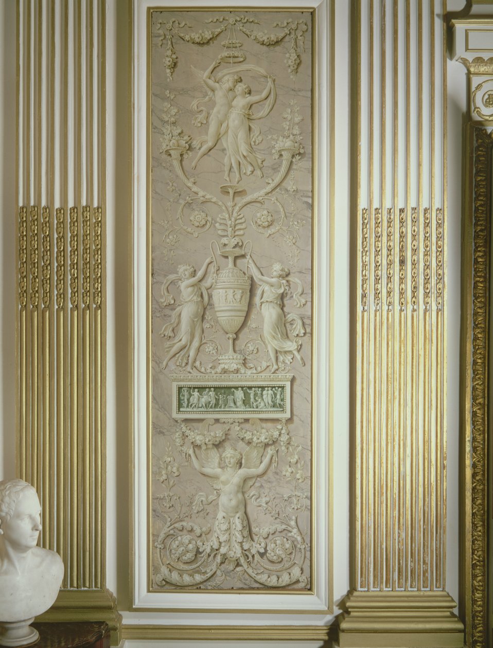Paneeli trompe loeil -koristeesta tekijältä Jean Simeon Rousseau