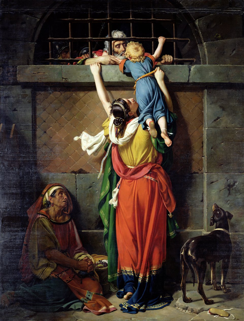 Boethius (480-524) jättää hyvästit perheelleen tekijältä Jean Victor Schnetz