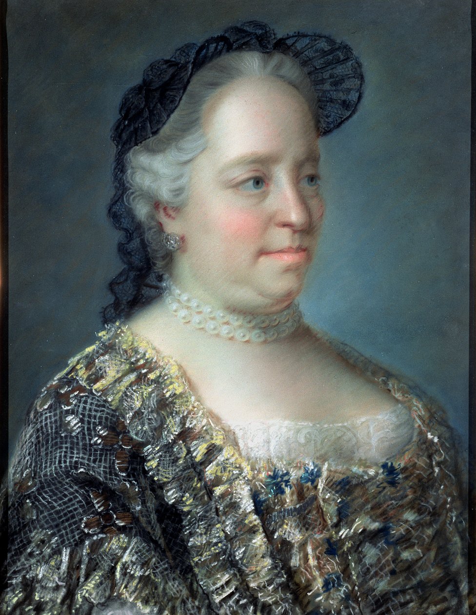 Maria Theresa, Itävallan keisarinna, 1762 (pastelli) tekijältä Jean Étienne Liotard