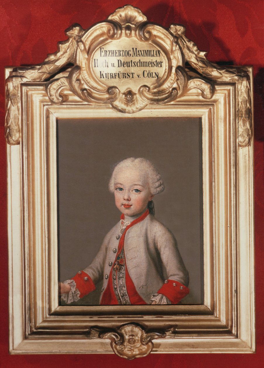 Maximilian (1756-1801) Francis I:n ja Itävallan Maria Theresan (1717-80) nuorin poika, myöhempi Kölnin arkkipiispa-ruhtinaskunta, 1762 tekijältä Jean Étienne Liotard