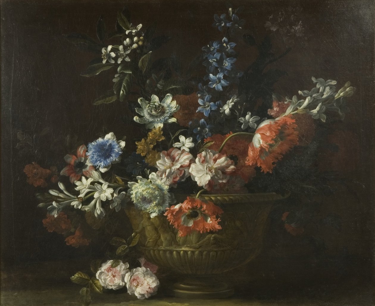 Flower Piece, n. 1690 (öljy kankaalle) tekijältä Jean Baptiste Monnoyer