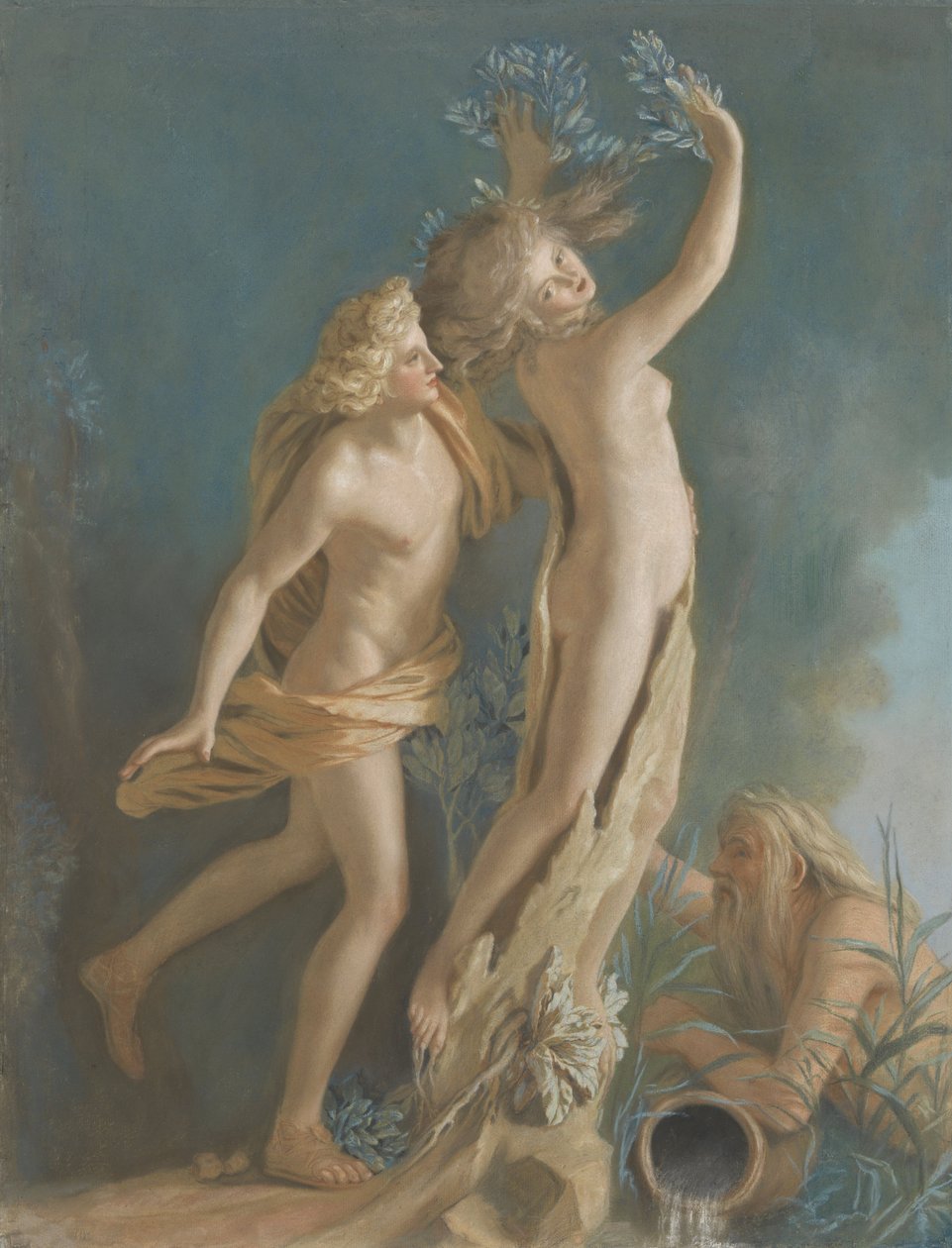 Apollo ja Daphne, Lorenzo Berninin marmoriryhmän jälkeen Galleria Borghesessa, Roomassa, 1736 tekijältä Jean Étienne Liotard