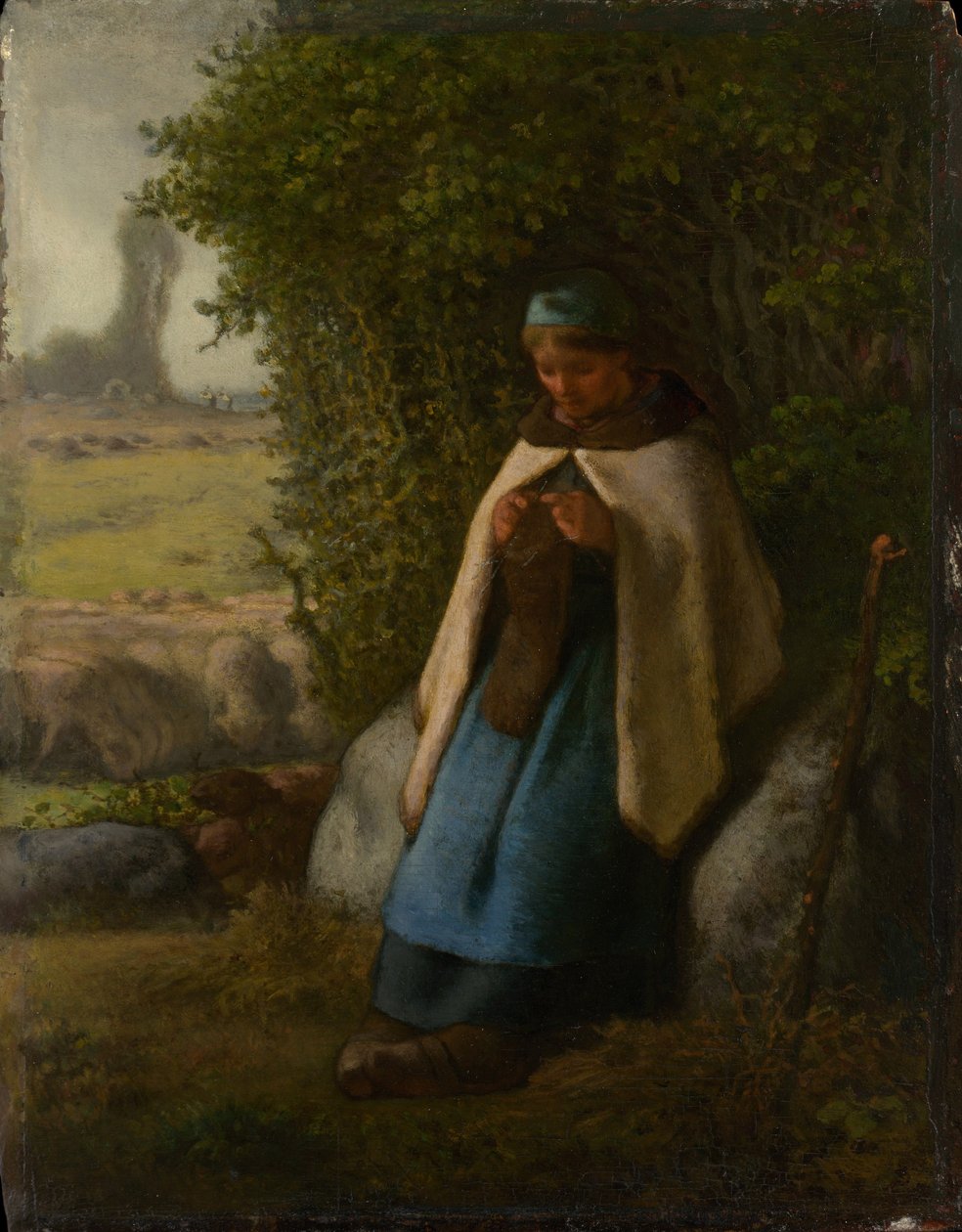 Paimentar istuu kalliolla tekijältä Jean Francois Millet