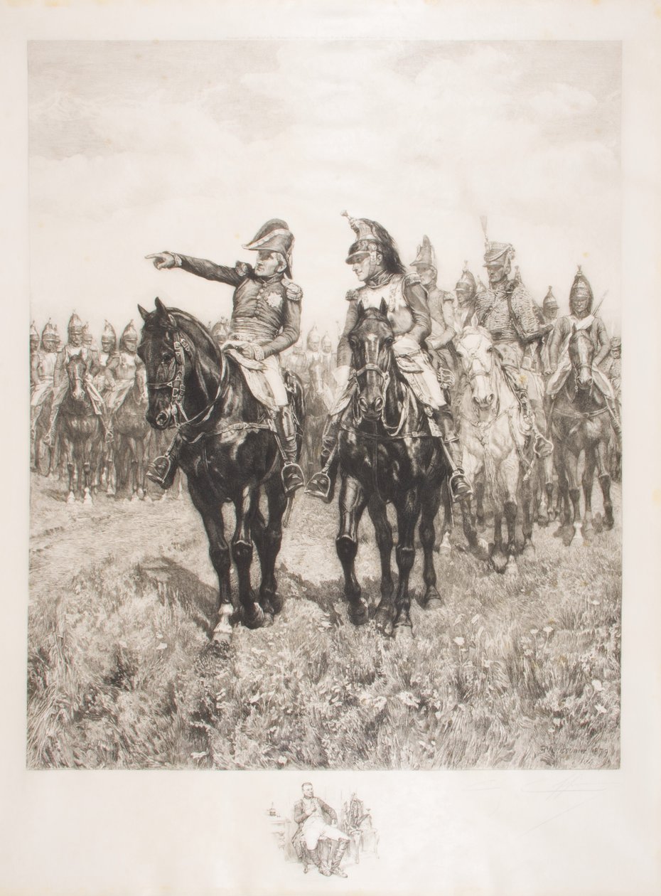 Austerlitzin henkilökunta, kaiverrus C. Coppier tekijältä Jean Louis Ernest Meissonier