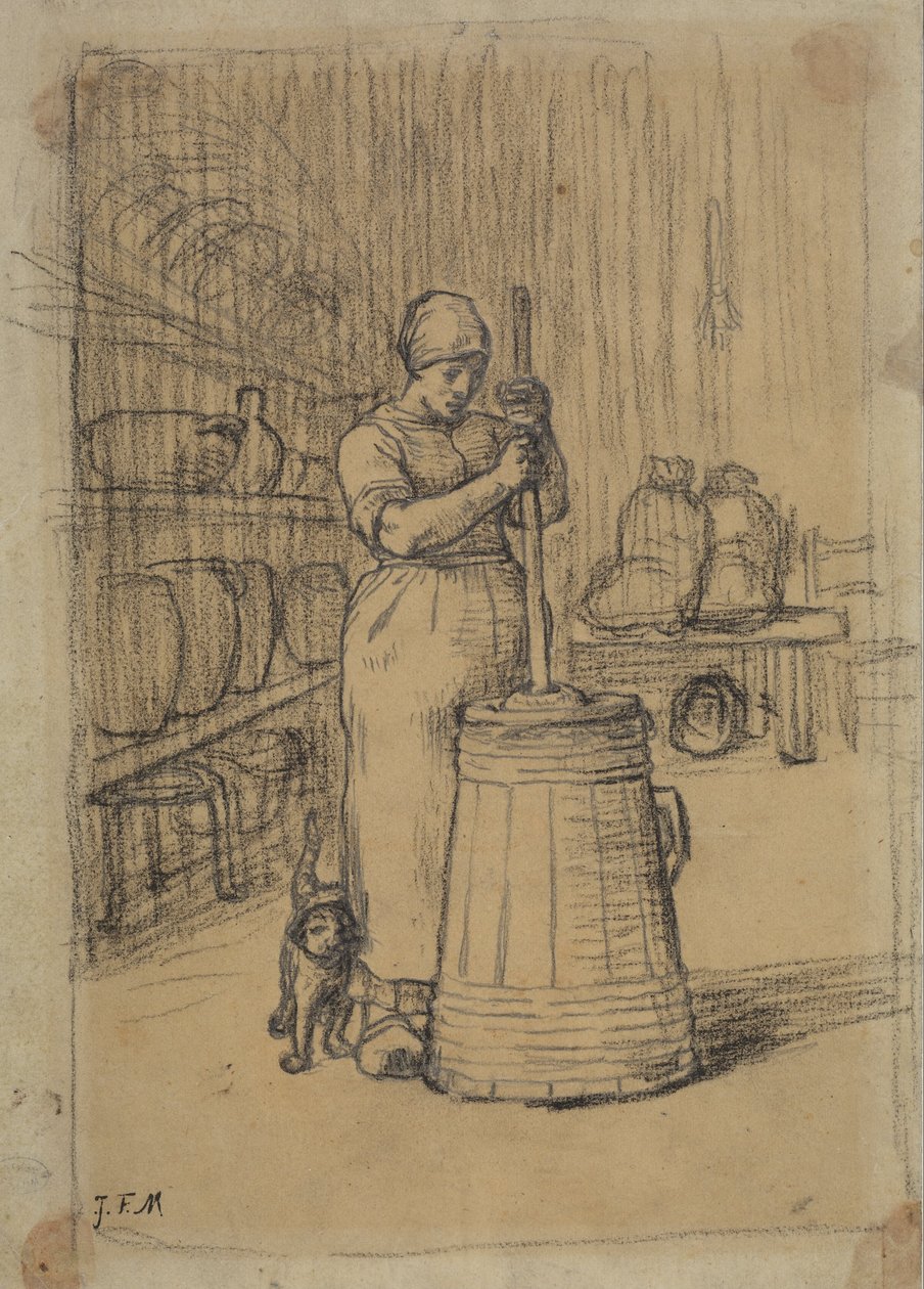 Tutkimus naista varten, joka polttaa voita tekijältä Jean Francois Millet