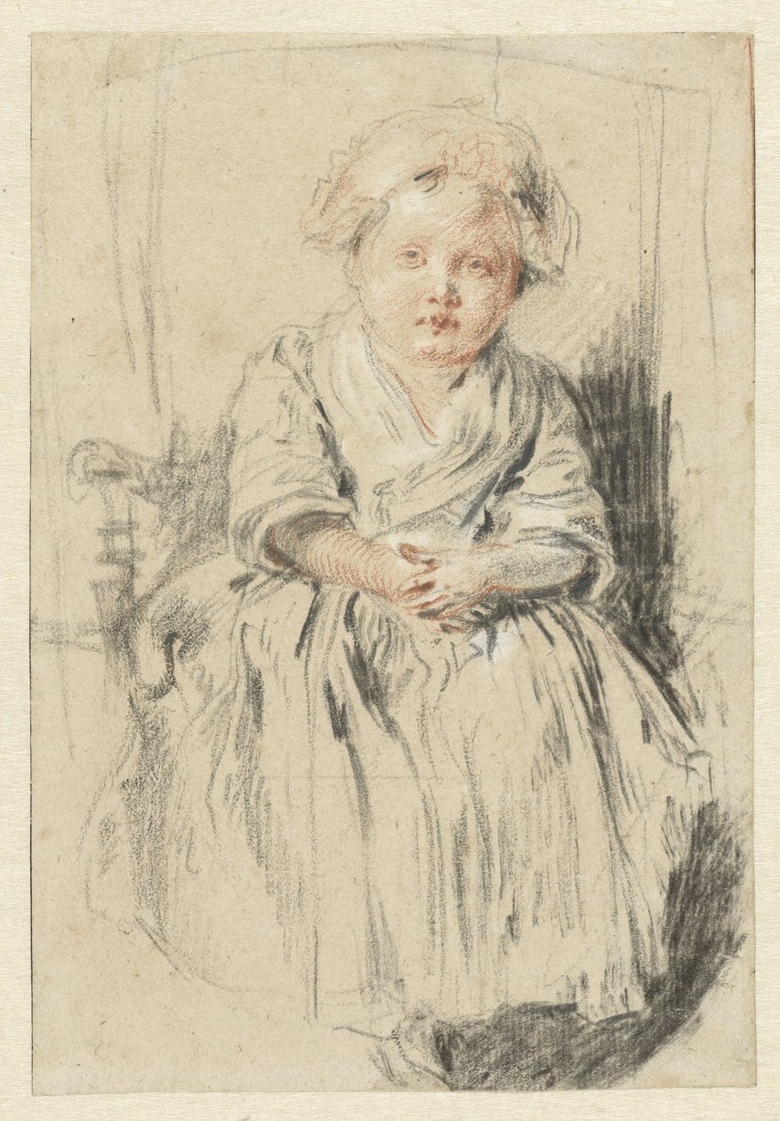 Lapsi istuu tuolilla tekijältä Jean Antoine Watteau