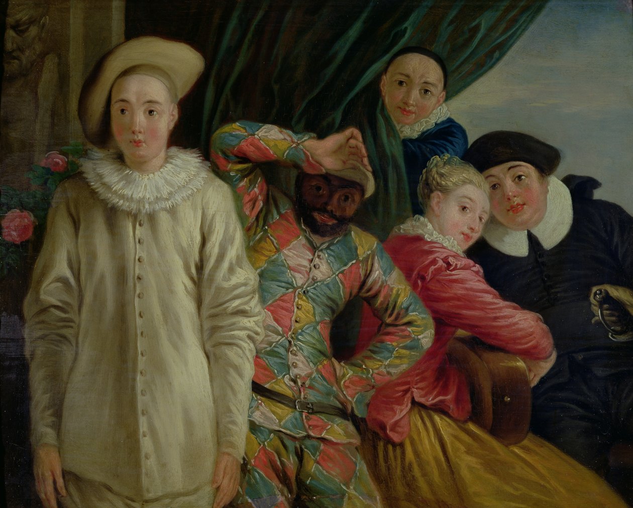 Harlekiini, Pierrot ja Scapin tekijältä Jean Antoine Watteau
