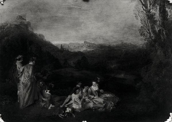 Rauhallinen rakkaus, n. 1718-1919 (katso myös 418315) tekijältä Jean Antoine Watteau
