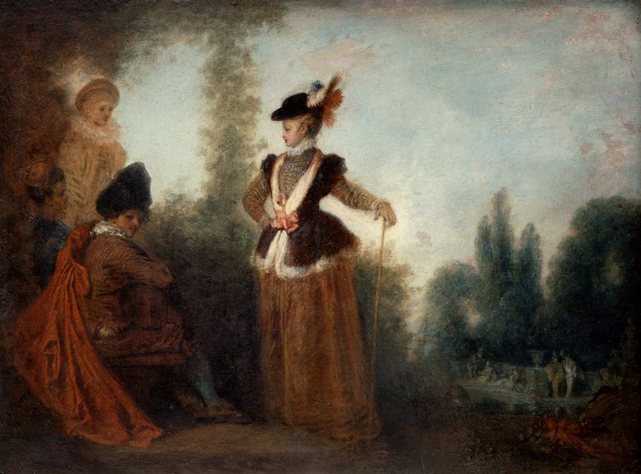 Seikkailija, c1717 tekijältä Jean Antoine Watteau