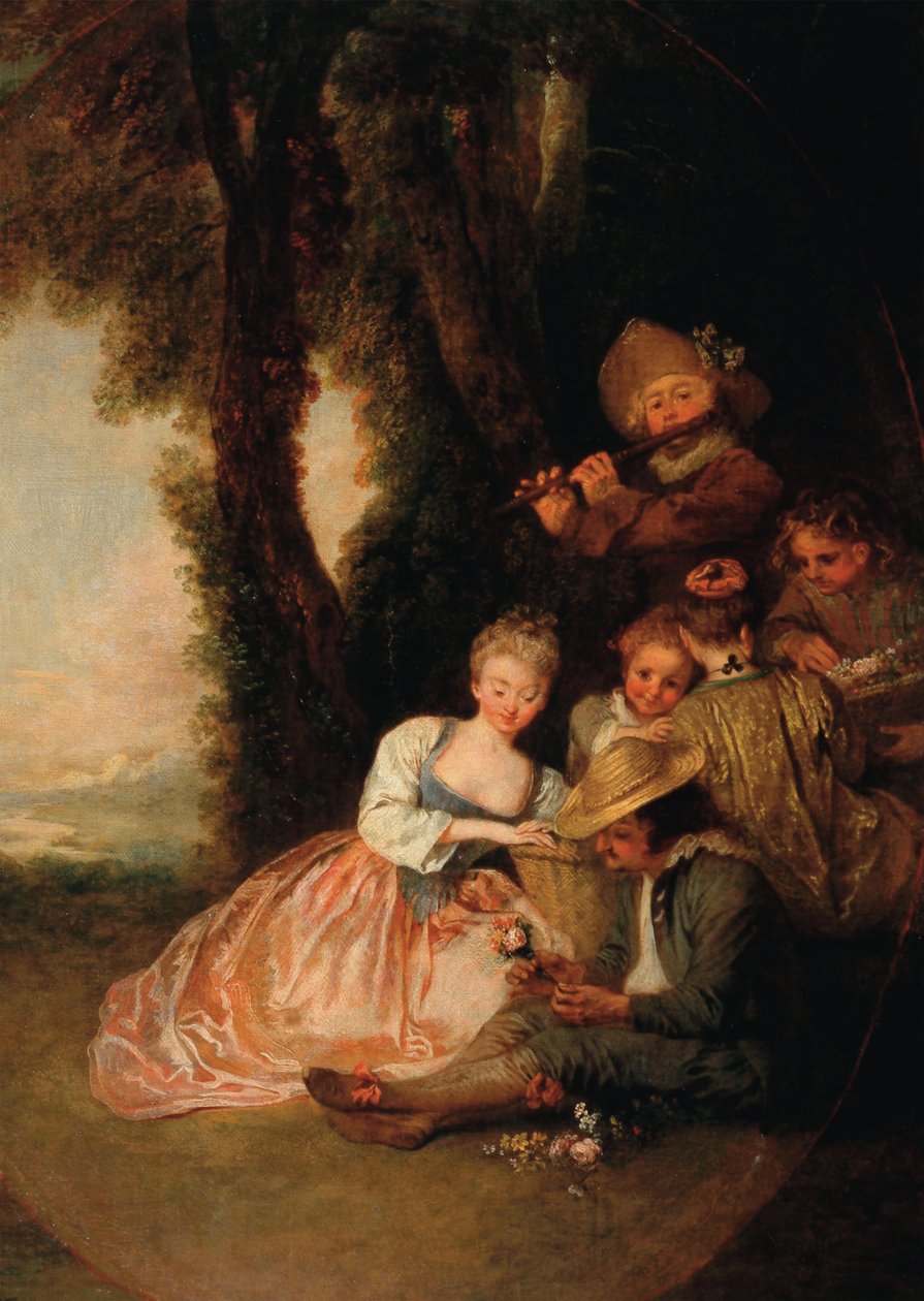 Rakkauden julistus, c. 1716 tekijältä Jean Antoine Watteau