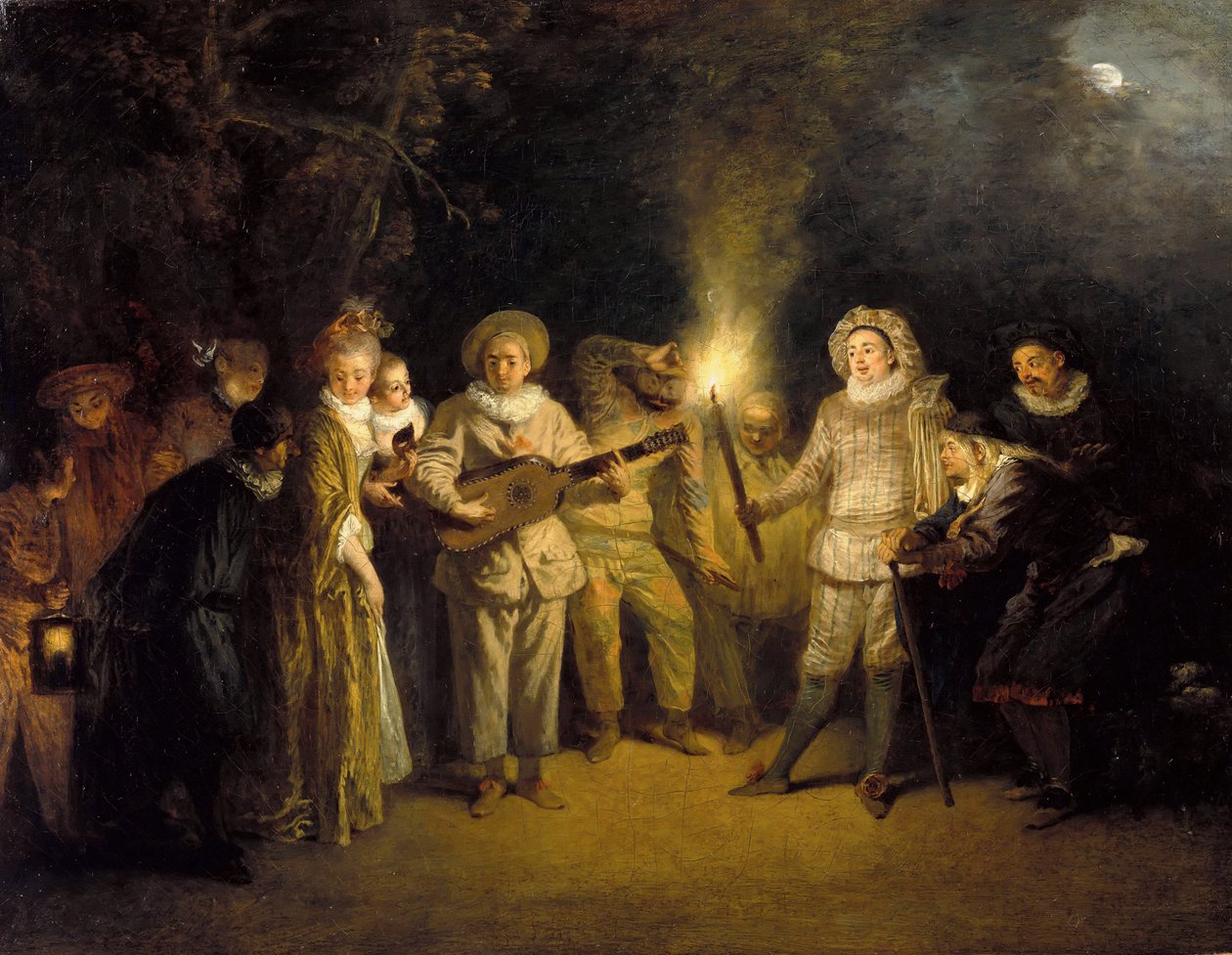 Italialainen komedia, vuoden 1716 jälkeen tekijältä Jean Antoine Watteau