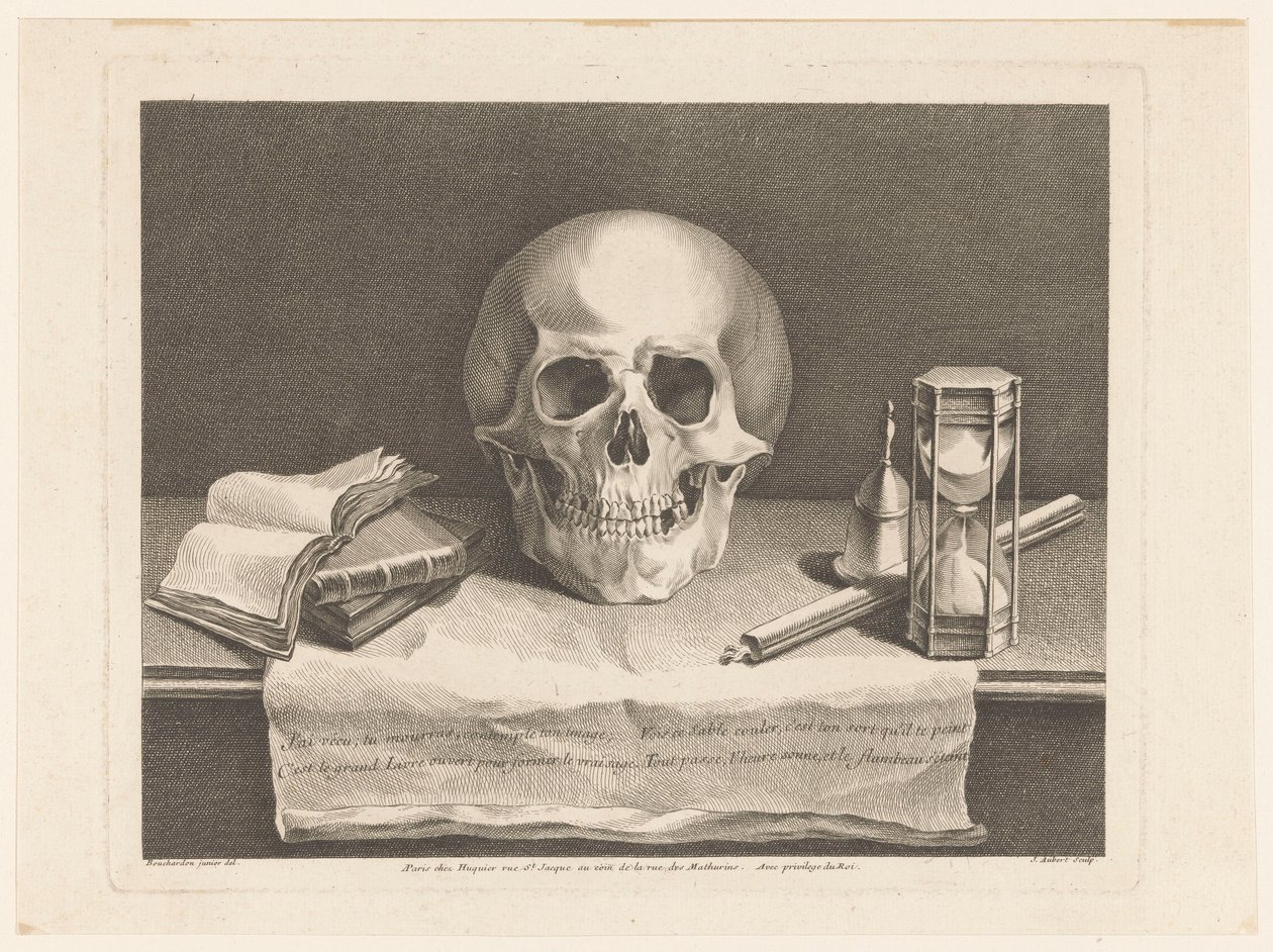 Asetelma vanitas-symboleilla tekijältä Jean Aubert