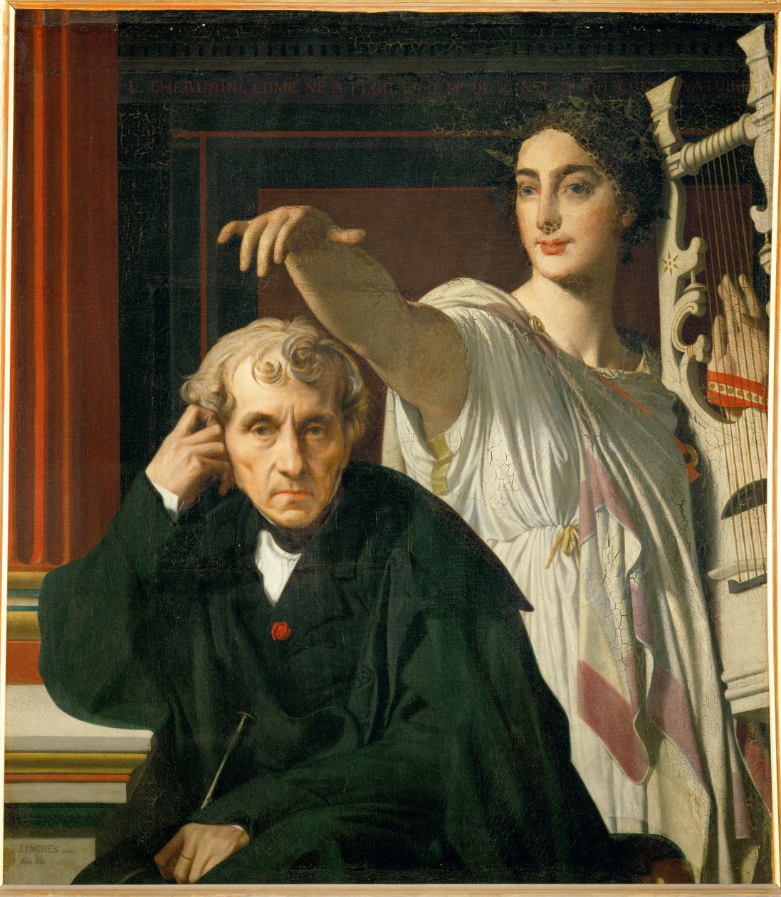 Säveltäjä Luigi Cherubini ja muusa ... tekijältä Jean Auguste Dominique Ingres