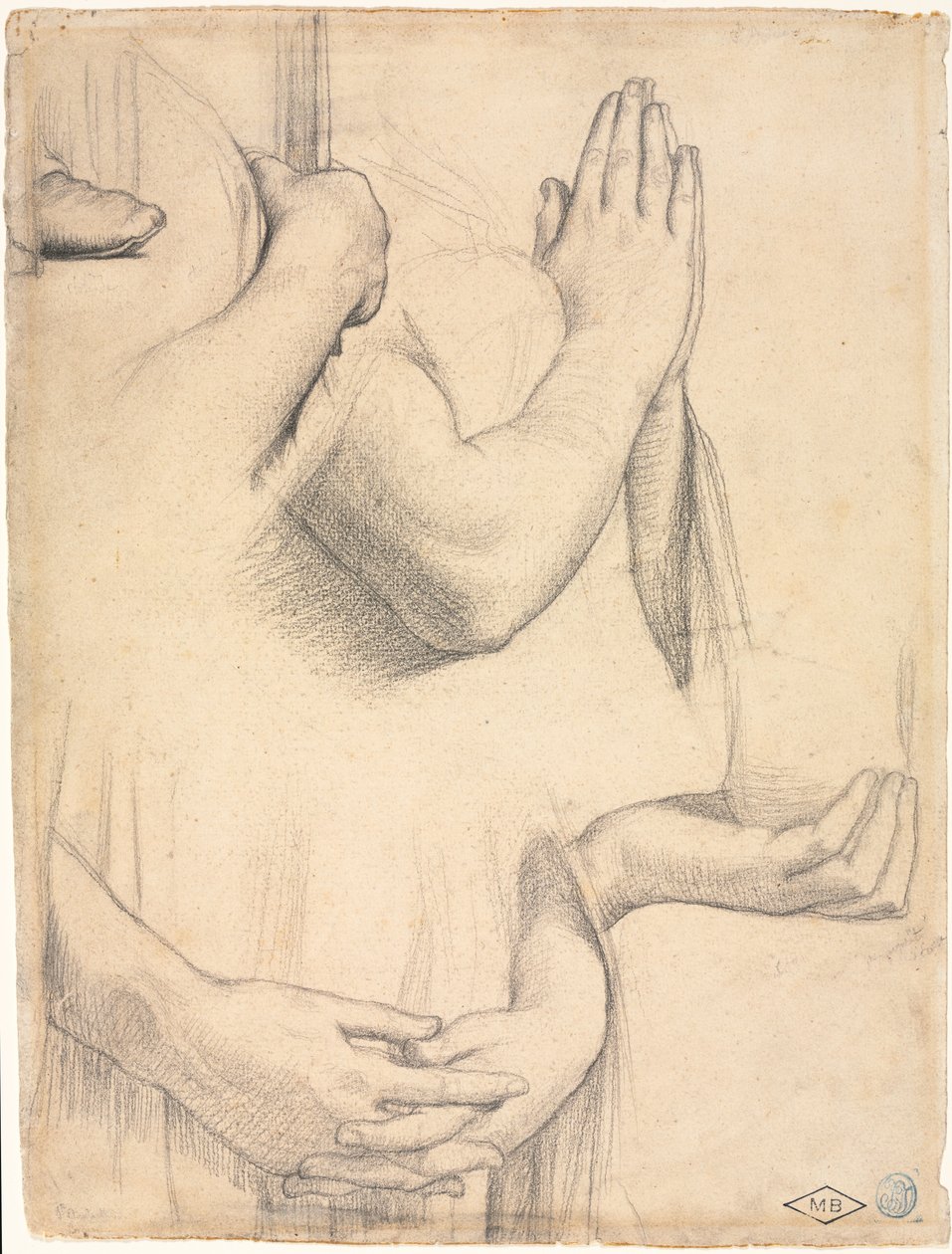 Study of Hands, 1842. tekijältä Jean Auguste Dominique Ingres