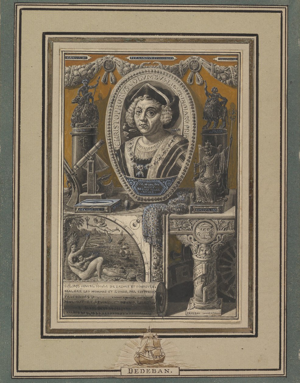Christopher Columbus, n.d. tekijältä Jean Baptiste Dedeban