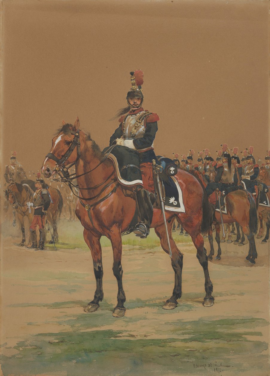Ranskalainen Cuirassier, 1872. tekijältä Jean Baptiste Edouard Detaille