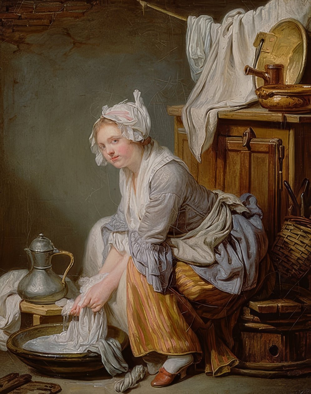 Pesula (La Blanchisseuse). 1761 tekijältä Jean Baptiste Greuze