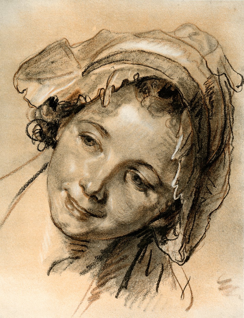 Tytön pään tutkimus tekijältä Jean Baptiste Greuze