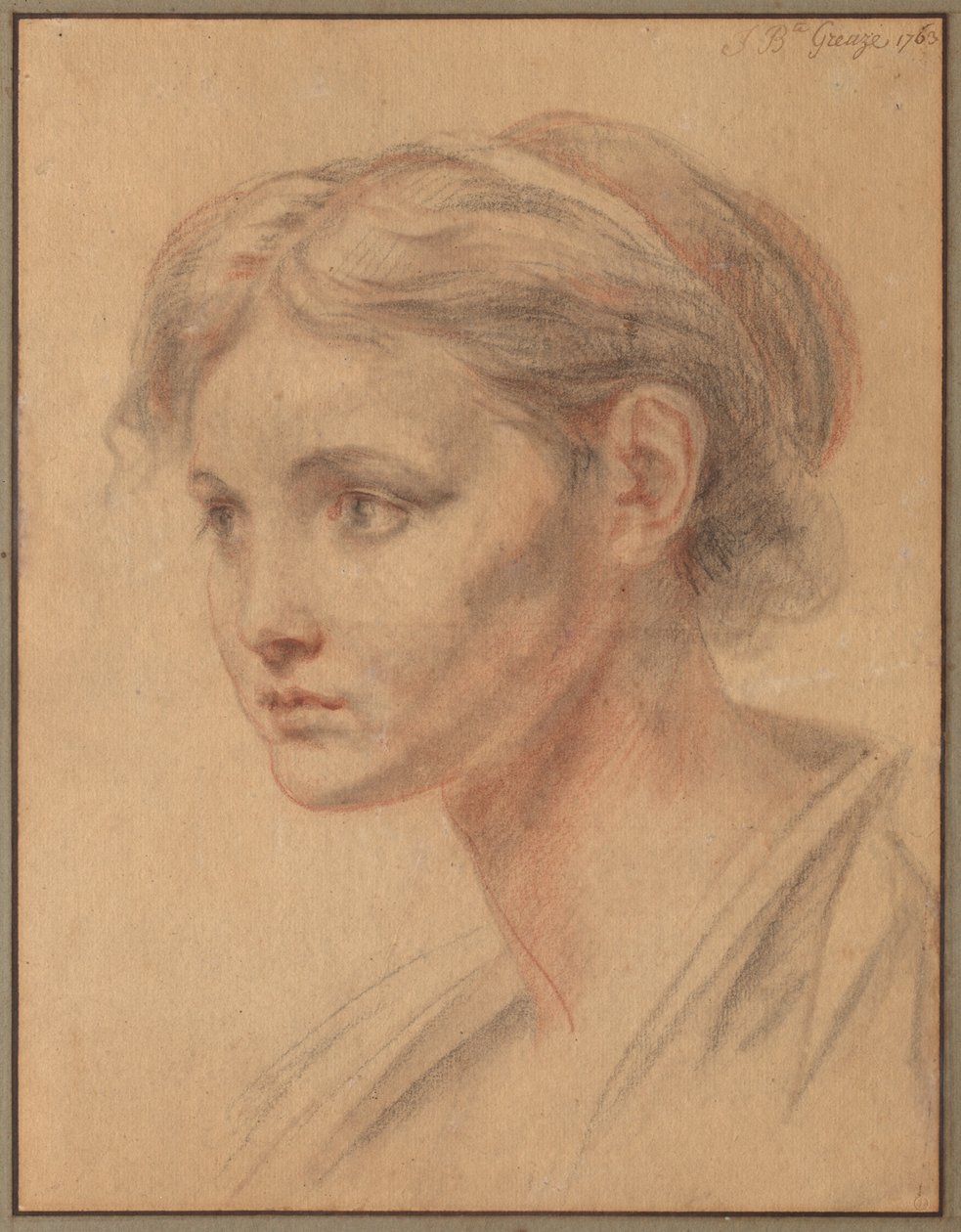 Tytön pää tekijältä Jean Baptiste Greuze