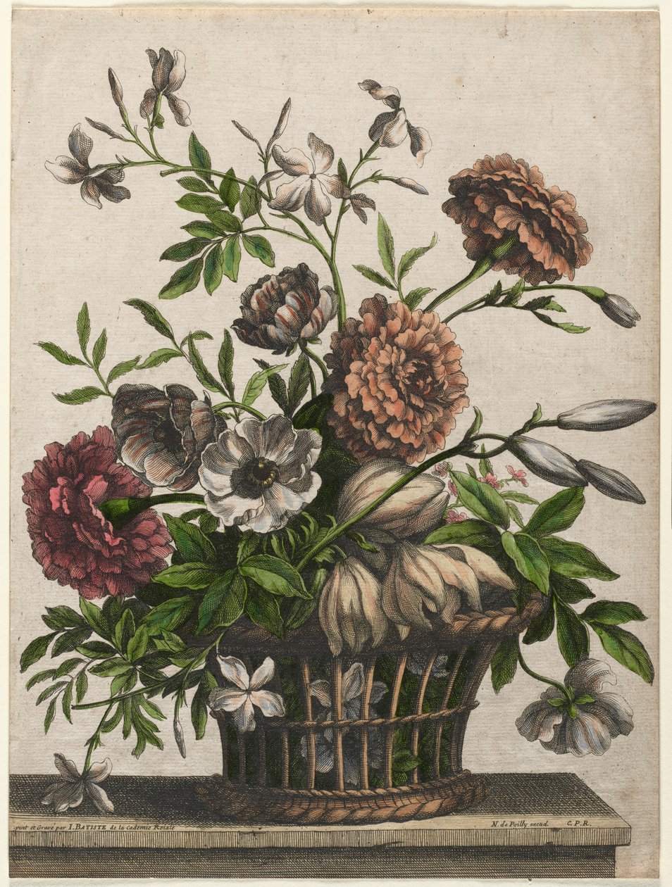 Marigolds, single Anemone, Jasmine... tekijältä Jean Baptiste Monnoyer I