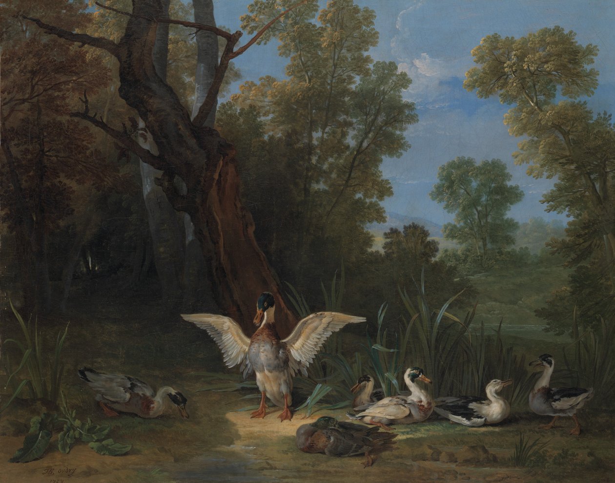 Ankat lepäävät auringonpaisteessa, 1753. tekijältä Jean Baptiste Oudry