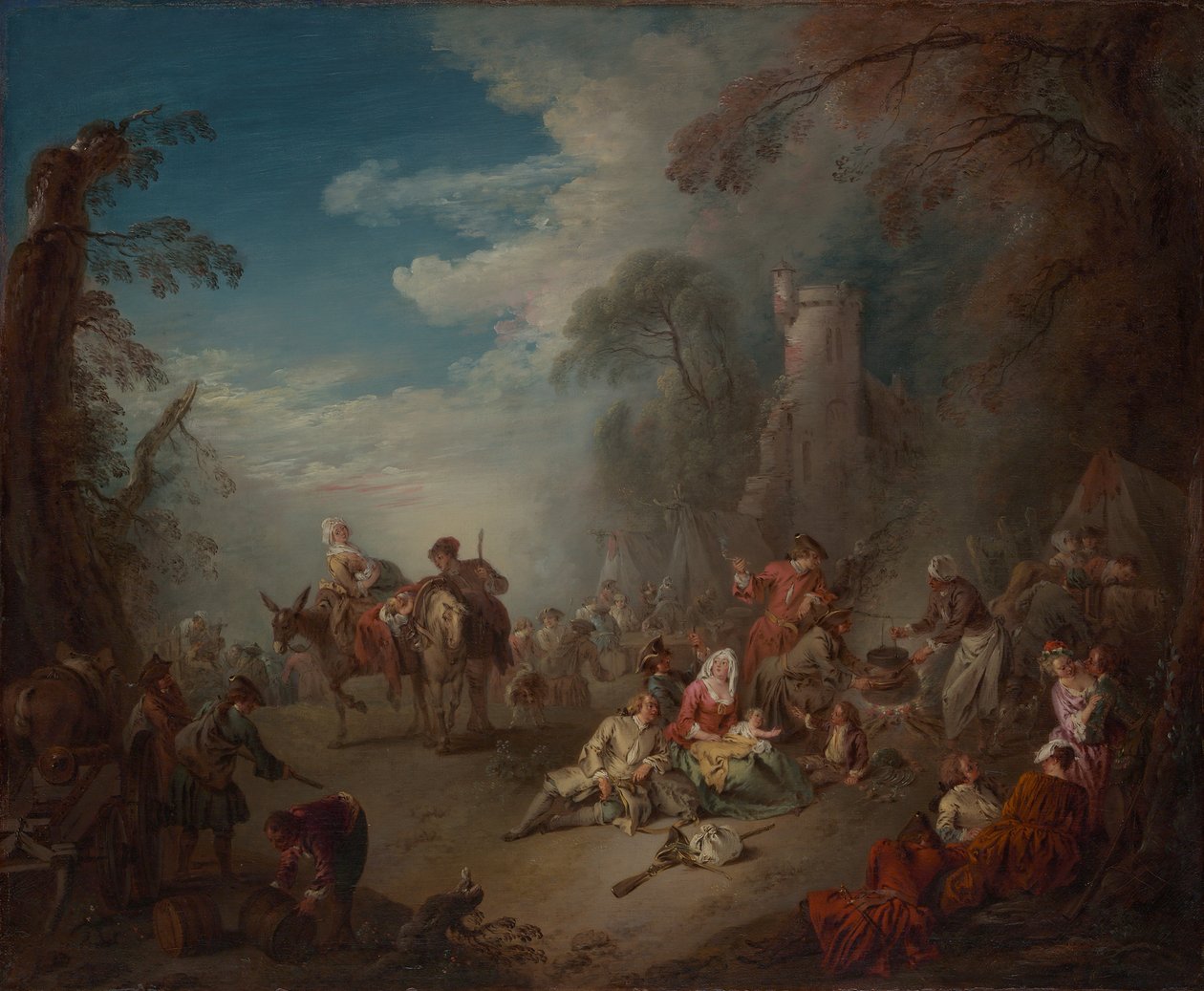 Joukot lepotilassa, n. 1725. tekijältä Jean Baptiste Pater