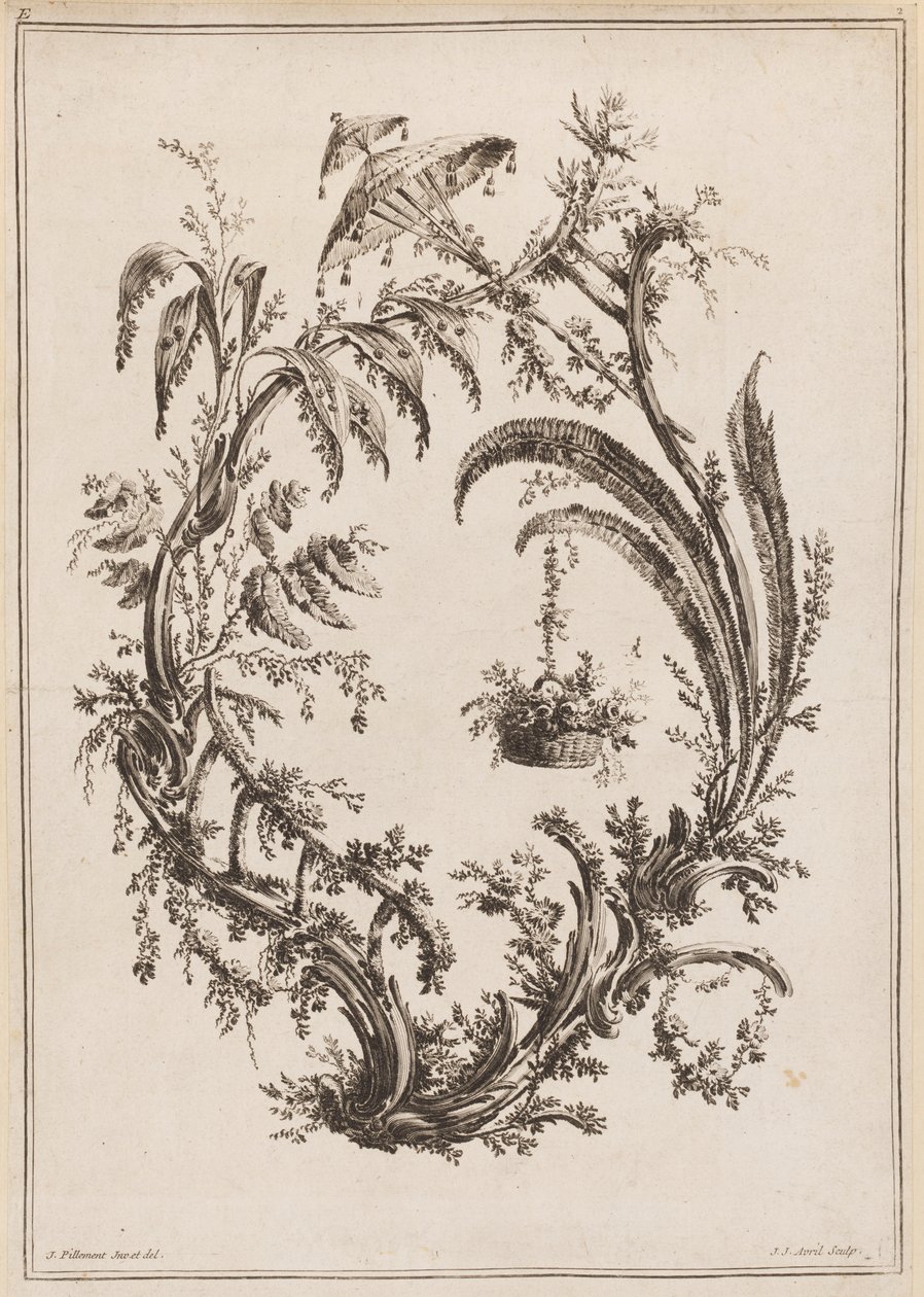 Trees With Basket and Parasol tekijältä Jean Baptiste Pillement