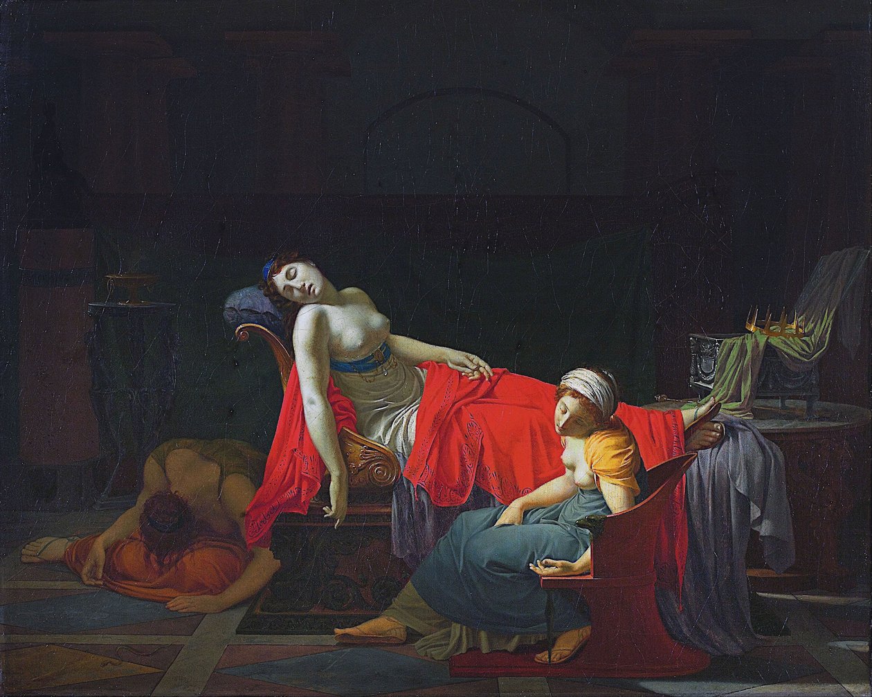 Kleopatran kuolema tekijältä Jean Baptiste Regnault