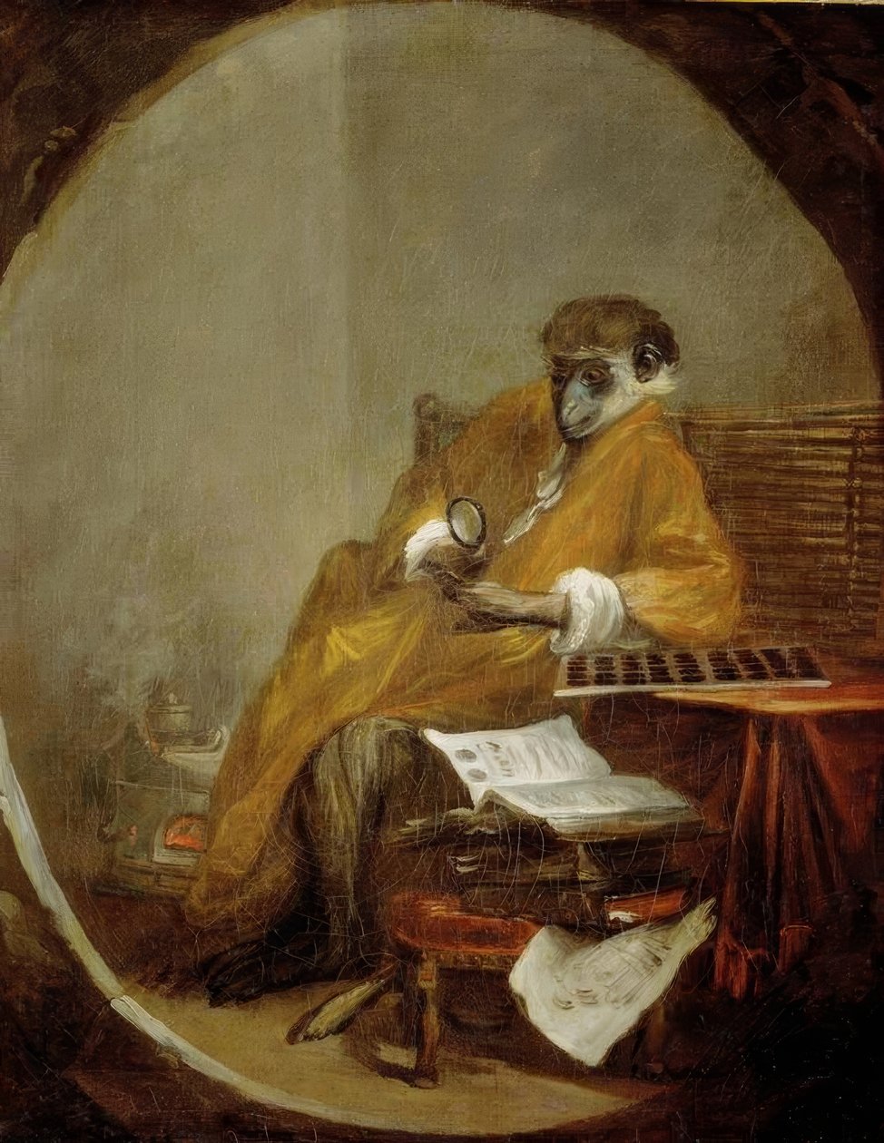 Le singe antiquaire tekijältä Jean Baptiste Simeon Chardin