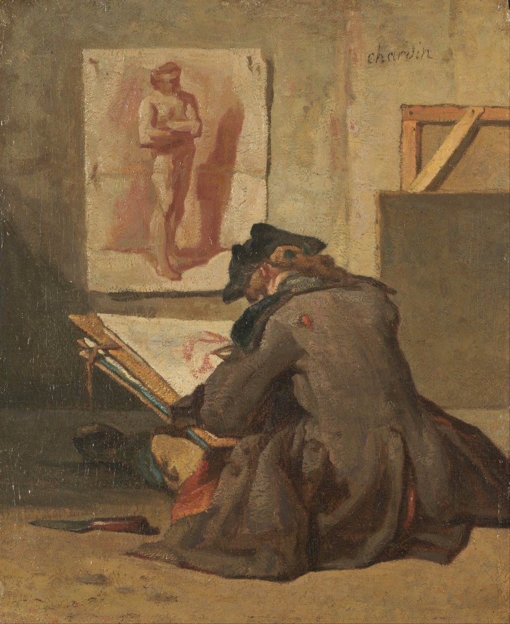 Nuoren opiskelijan piirustus tekijältä Jean Baptiste Simeon Chardin