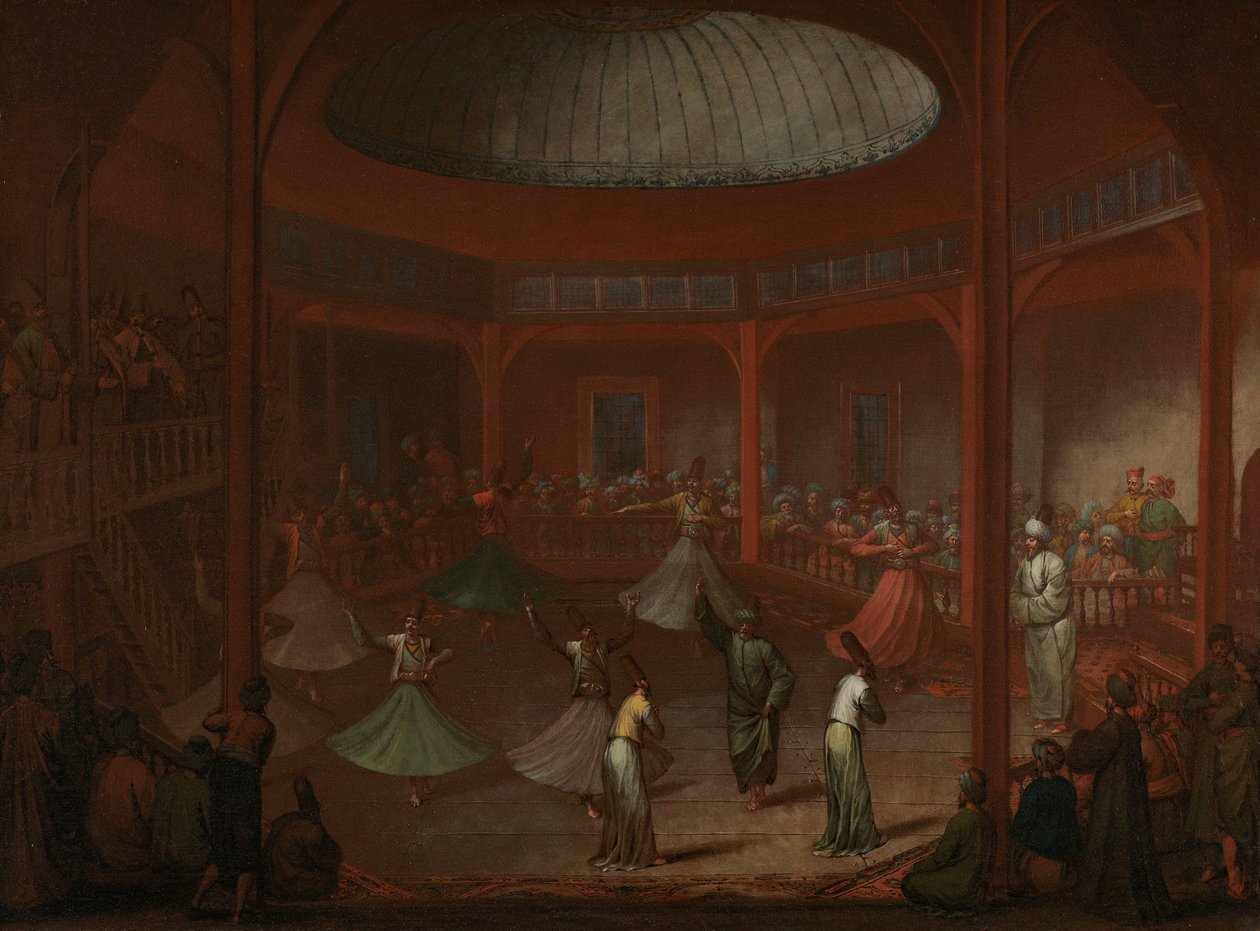 Pyörivä dervishit Tanssiva dervish tekijältä Jean Baptiste Vanmour