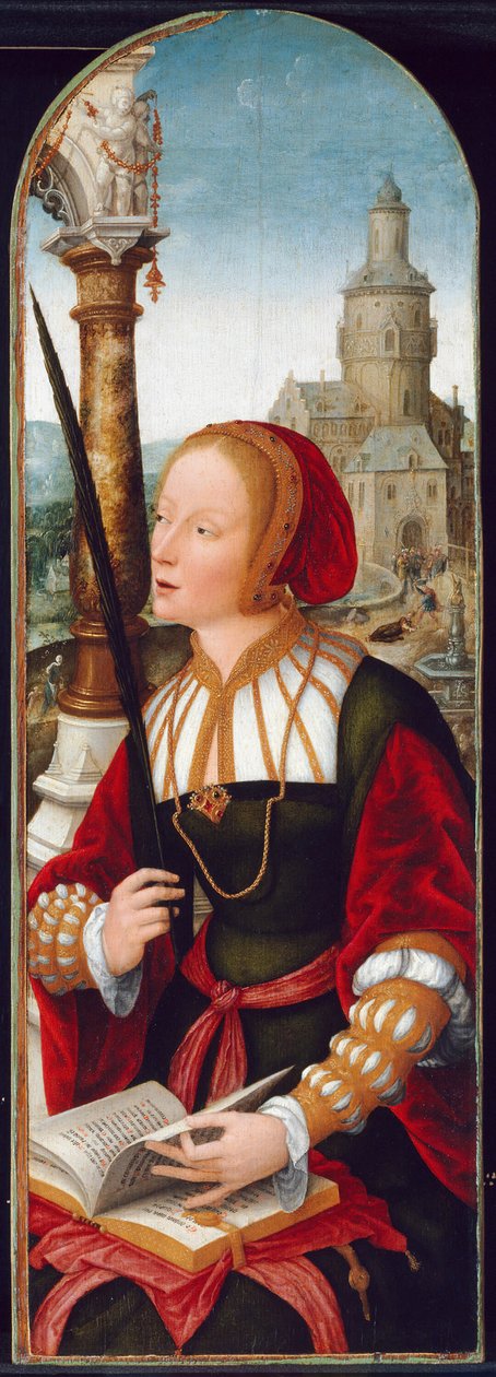 Pyhä Barbara, n. 1520. tekijältä Jean Bellegambe