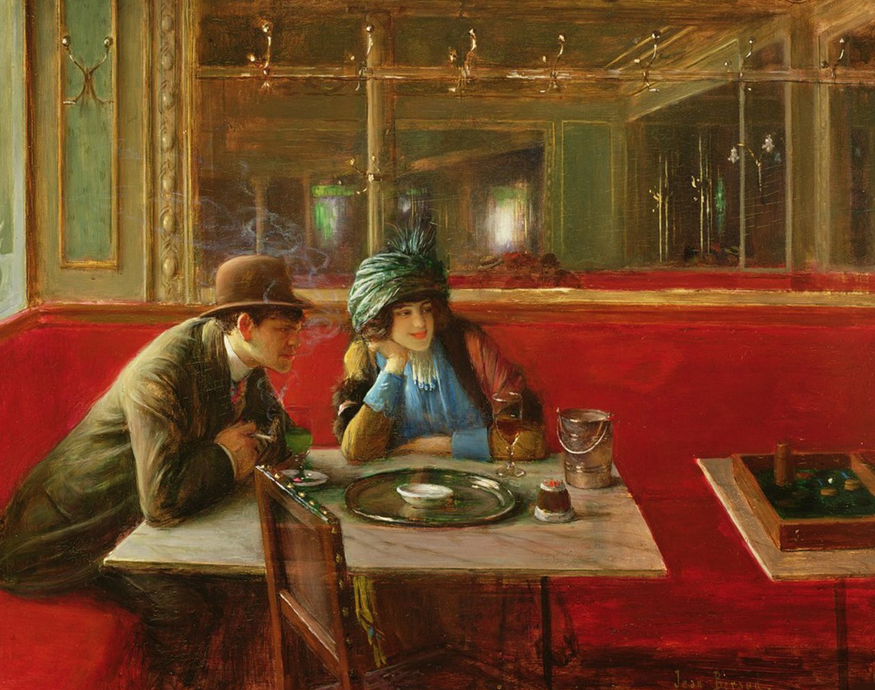 Kahvilassa. tekijältä Jean Beraud