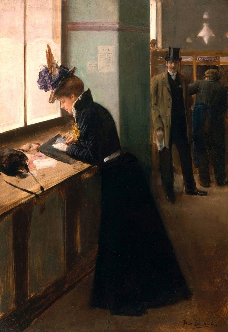 Telegraphissa. tekijältä Jean Beraud