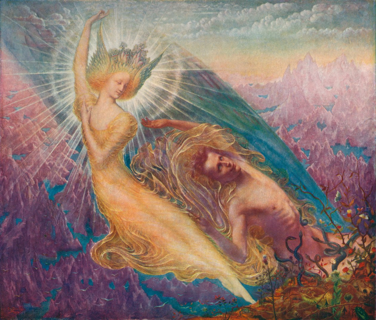 "The Angel of Splendours", c1894, 1911 tekijältä Jean Delville