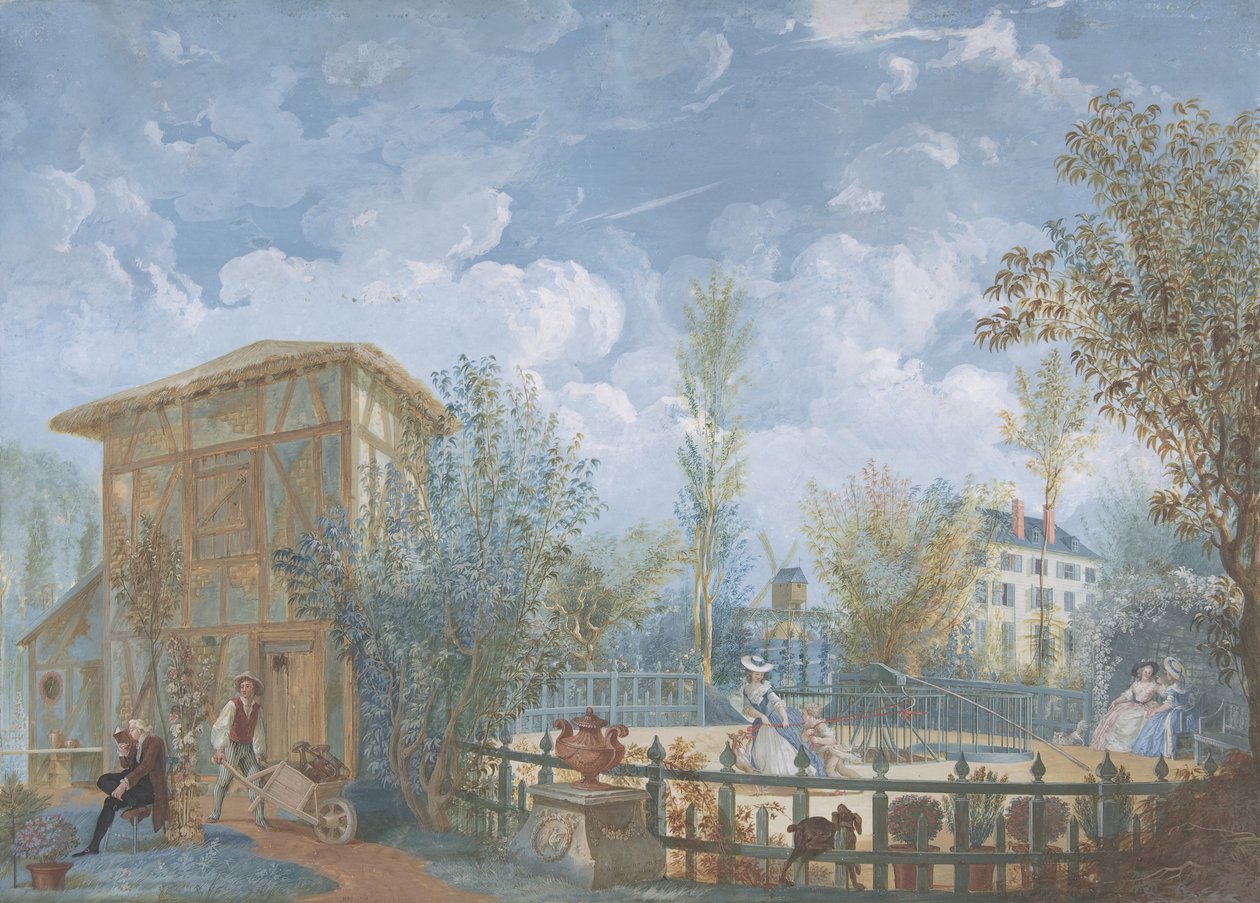 Figuurit puutarhassa, 1784. tekijältä Jean Démosthène Dugourc